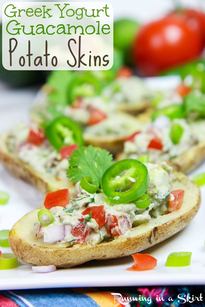 Healthy Potato Skins, Greek Yogurt Guacamole Potato Skins recipe / Running in a Skirt