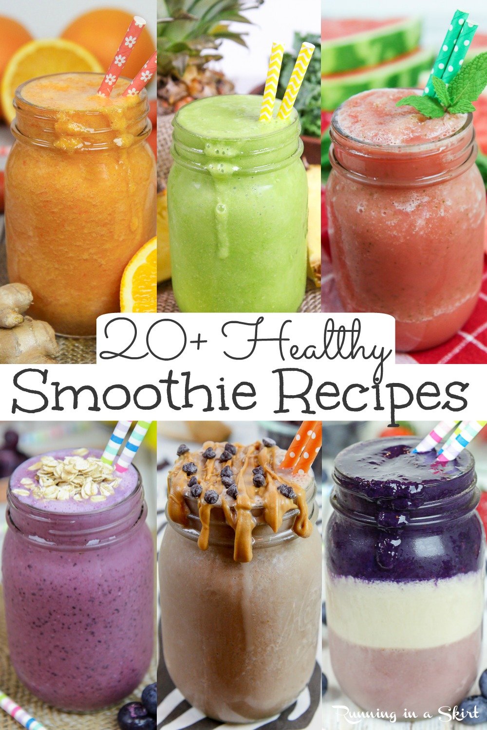 Healthy Smoothie Ideas pinterest pin via @juliewunder