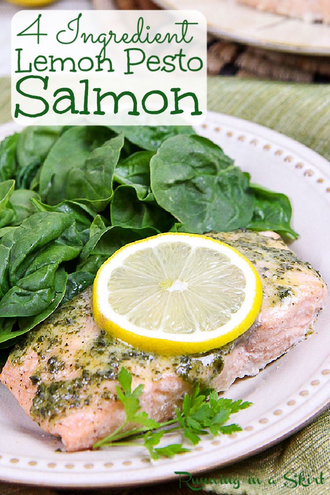 Lemon Pesto Salmon recipe Pinterest Pin