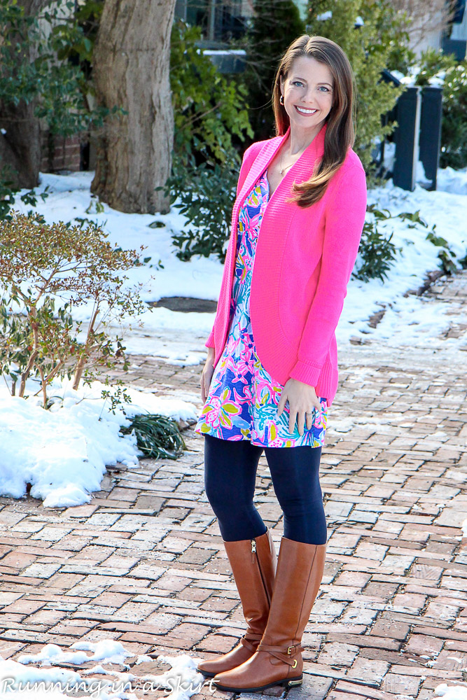 Styling Lilly Pulitzer for winter / Running in a Skirt