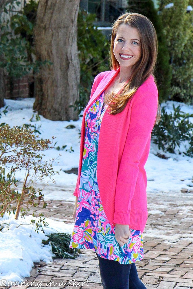 Styling Lilly Pulitzer for winter / Running in a Skirt