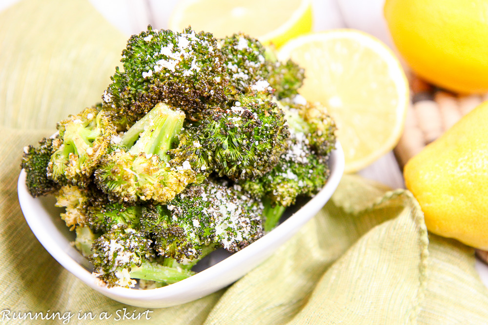 Roasted Lemon Parmesan Broccoli recipe / Running in a Skirt