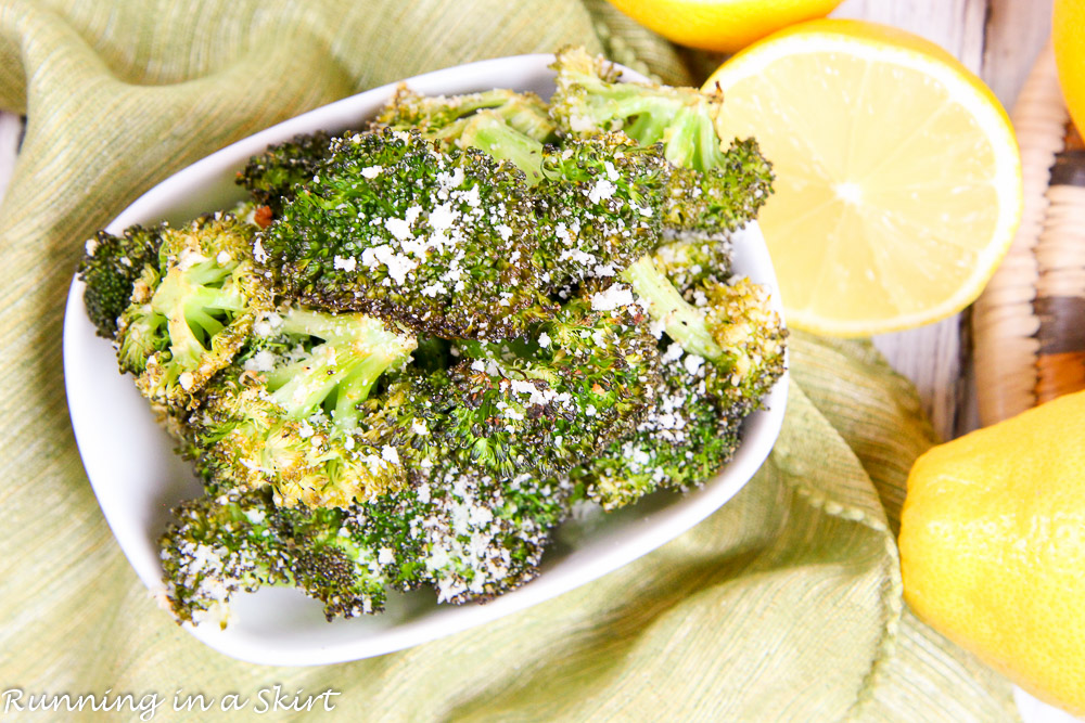 Roasted Lemon Parmesan Broccoli recipe / Running in a Skirt