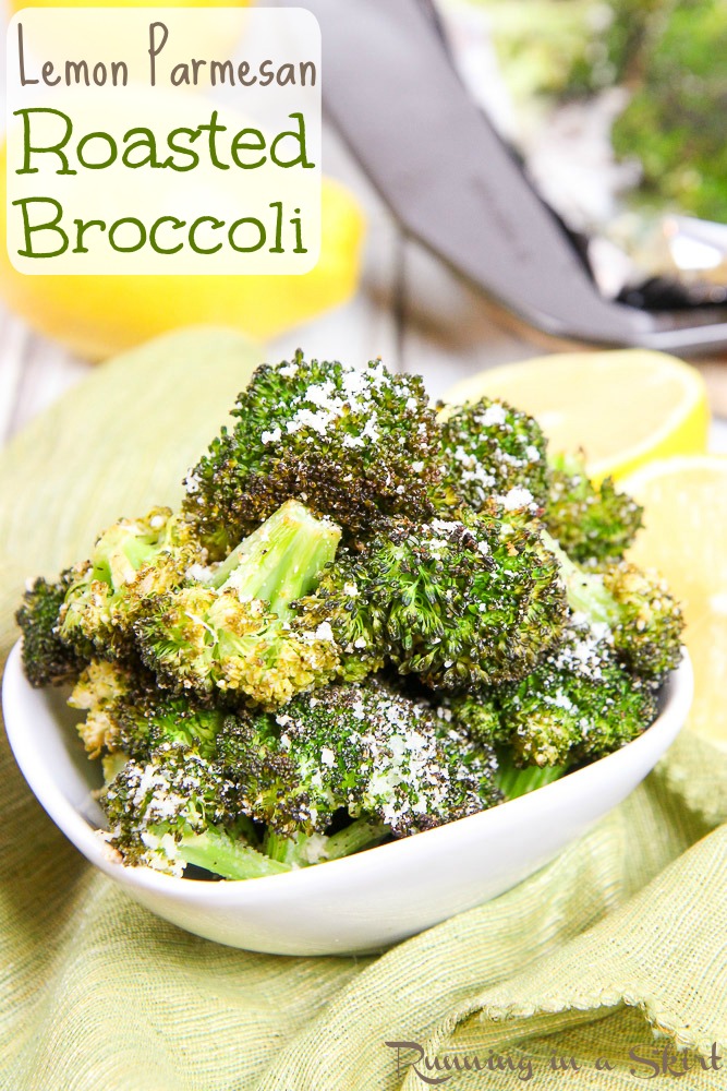 Roasted Lemon Parmesan Broccoli recipe / Running in a Skirt