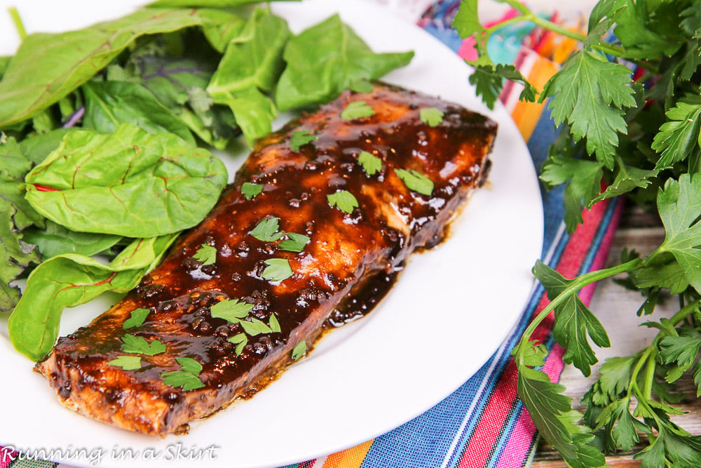 Healthy Balsamic Glazed Salmon recipe/ Running in a Skirt