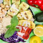 Grilled Vegetable Buddha Bowl recipe with homemade Lemon Tahini Dressing / Running in a Skirt