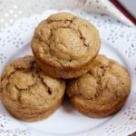 Healthy Banana Bread Muffins on a plate.