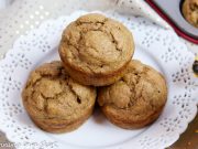 Healthy Banana Bread Muffins on a plate.