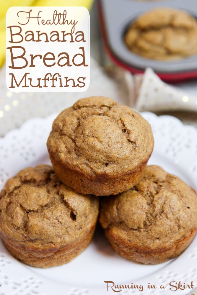 Healthy Banana Bread Muffins recipe Pinterest Pin