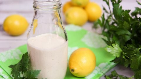 Healthy Homemade Lemon Tahini Dressing recipe / Running in a Skirt