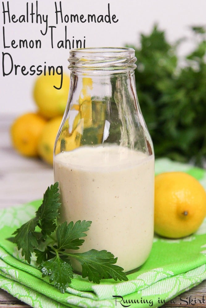 Healthy Homemade Lemon Tahini Dressing recipe / Running in a Skirt