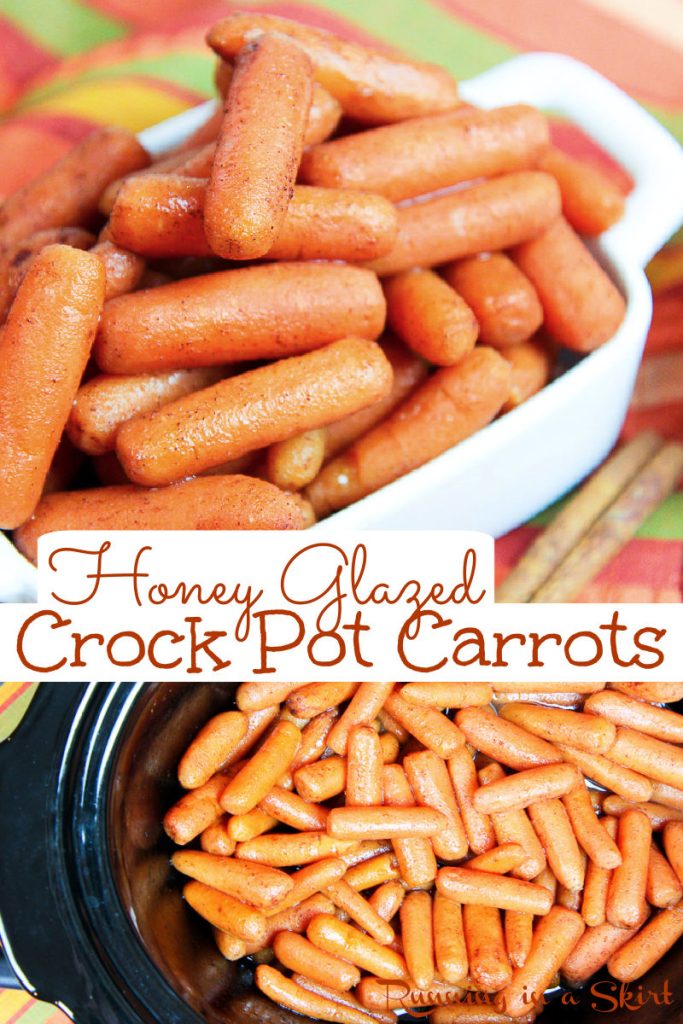 Honey Glazed Crock Pot Carrots recipe Pinterest Collage