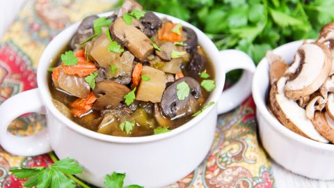 Healthy Vegetarian Crock Pot Mushroom Soup/ Running in a Skirt