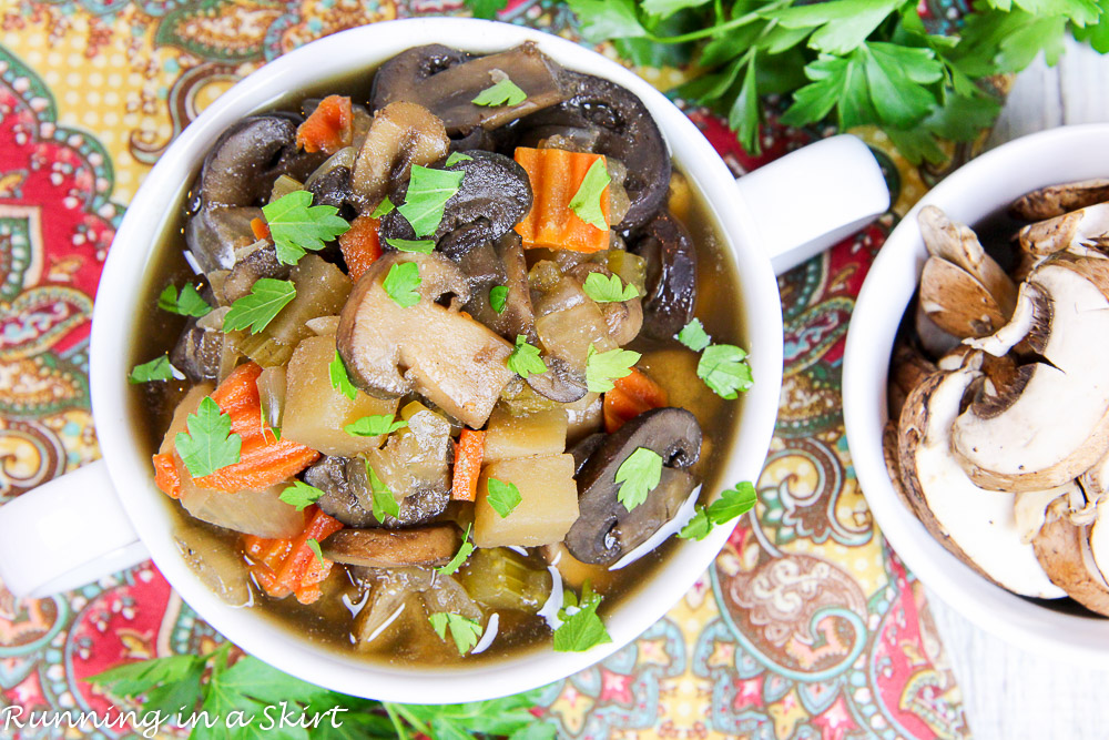 Healthy Vegetarian Crock Pot Mushroom Soup/ Running in a Skirt