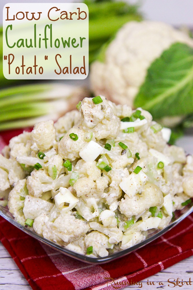 6 ingredient Low Carb Potato Salad made with Cauliflower / Running in a Skirt