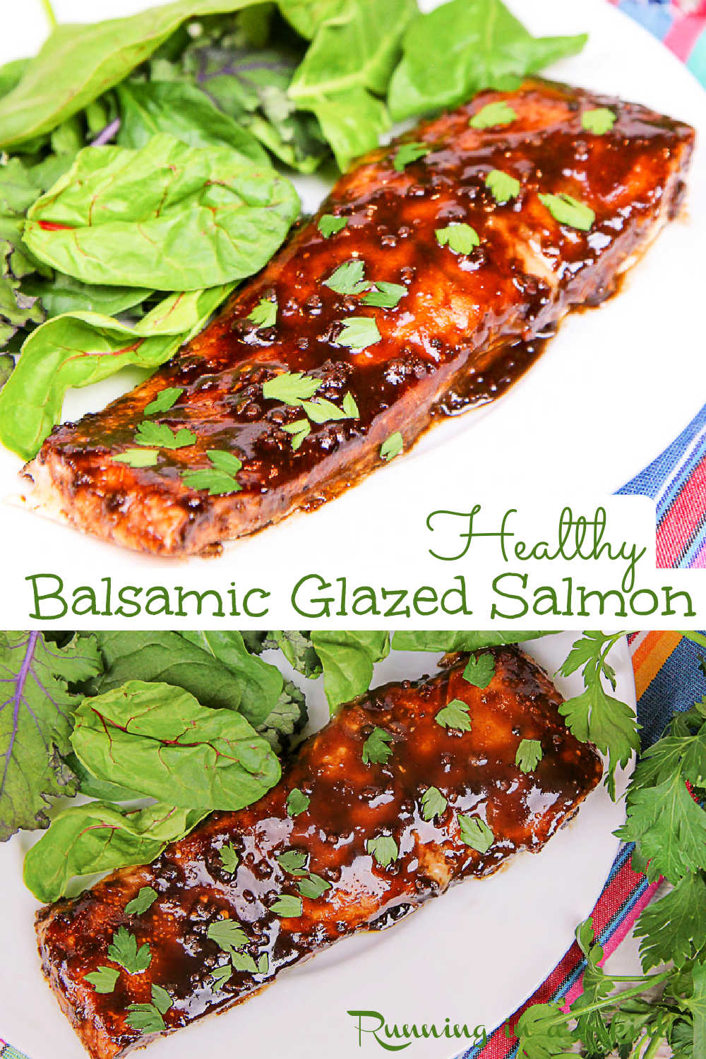 Balsamic Glazed Salmon recipe- pin via @juliewunder
