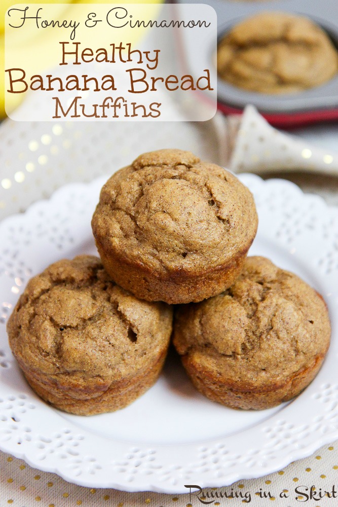 Healthy Clean Eating Banana Bread Muffins recipe / Running in a Skirt