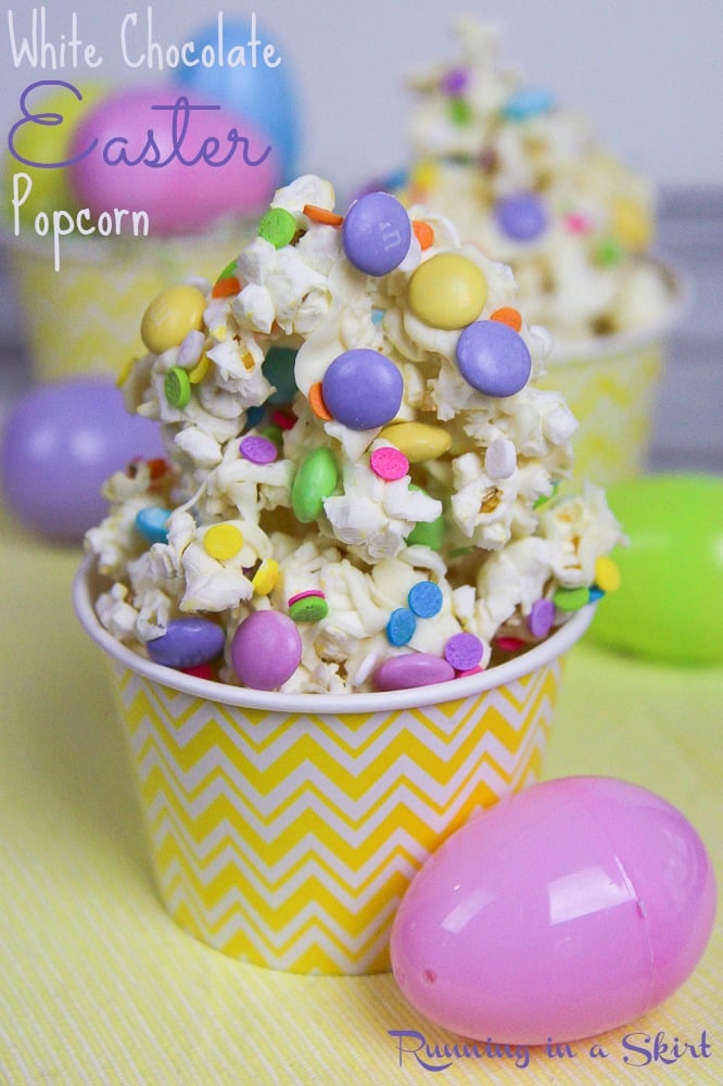 White Chocolate Easter Popcorn recipe / Running in a Skirt