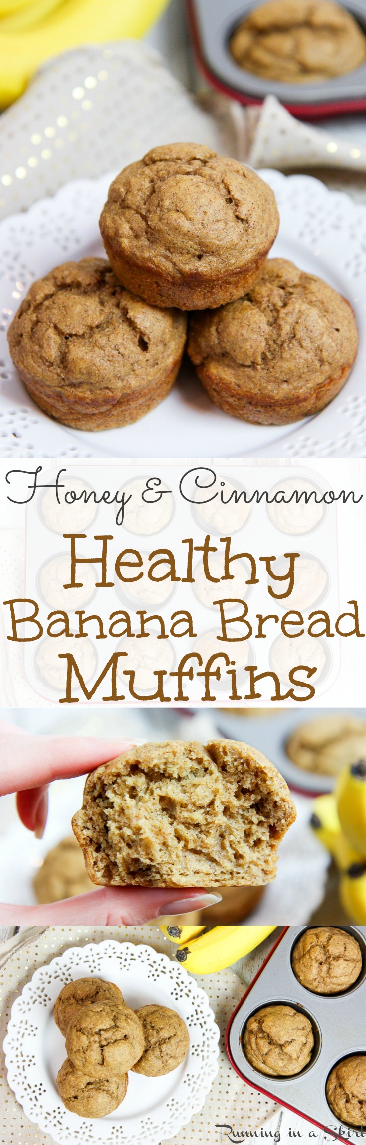 Healthy Clean Eating Banana Bread Muffins recipe / Running in a Skirt