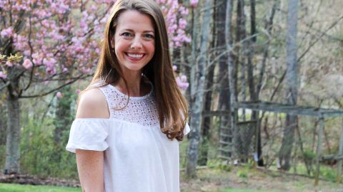 White Cold Shoulder Shirt / Running in a Skirt