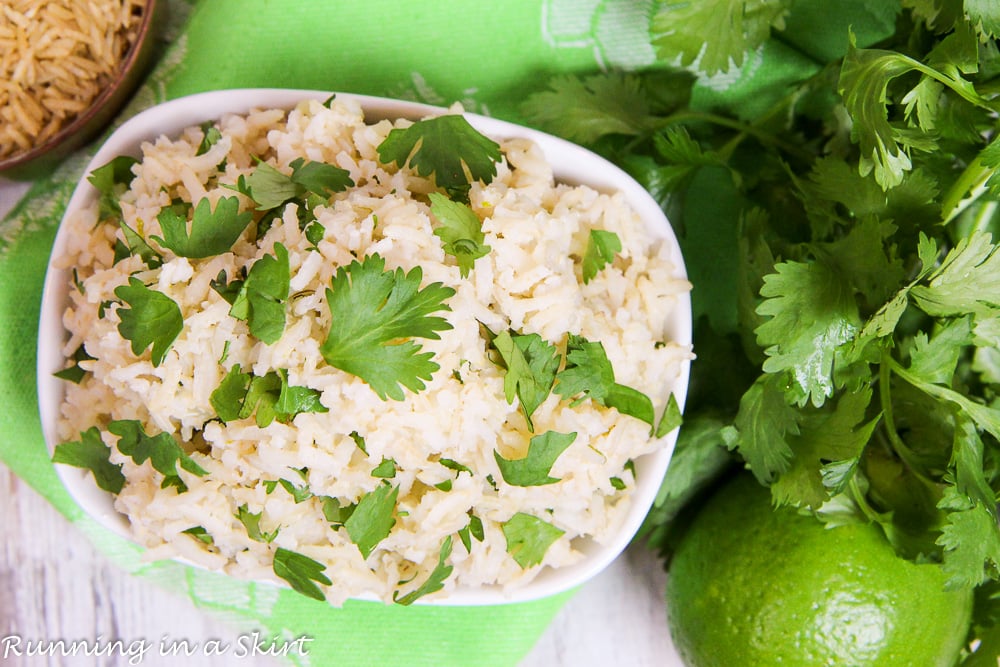Close up of Cilantro Lime Brown Rice.