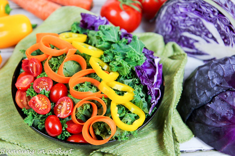 Healthy Vegan Rainbow Salad Recipe / Running in a Skirt