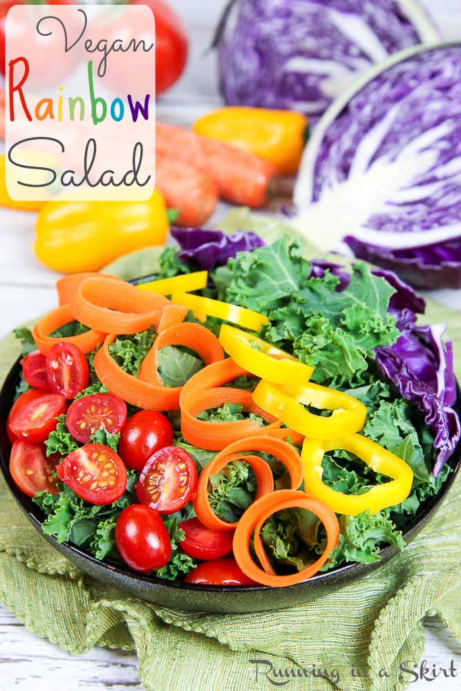 Healthy Vegan Rainbow Salad Recipe / Running in a Skirt