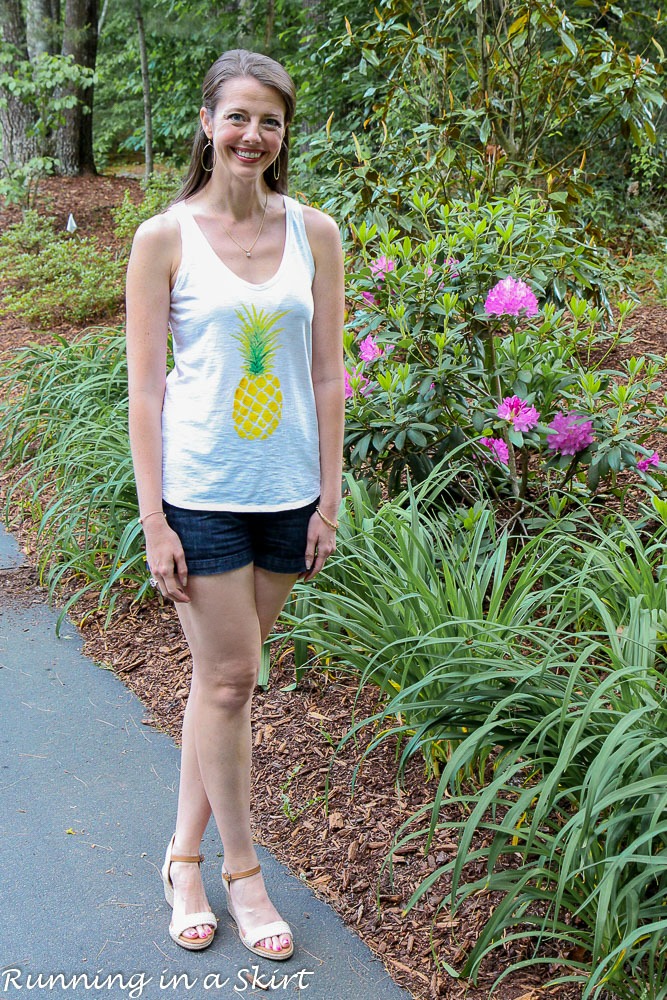 Cute Pineapple Shirt/ Running in a Skirt
