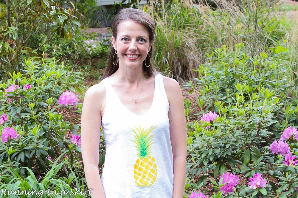 Cute Pineapple Shirt/ Running in a Skirt