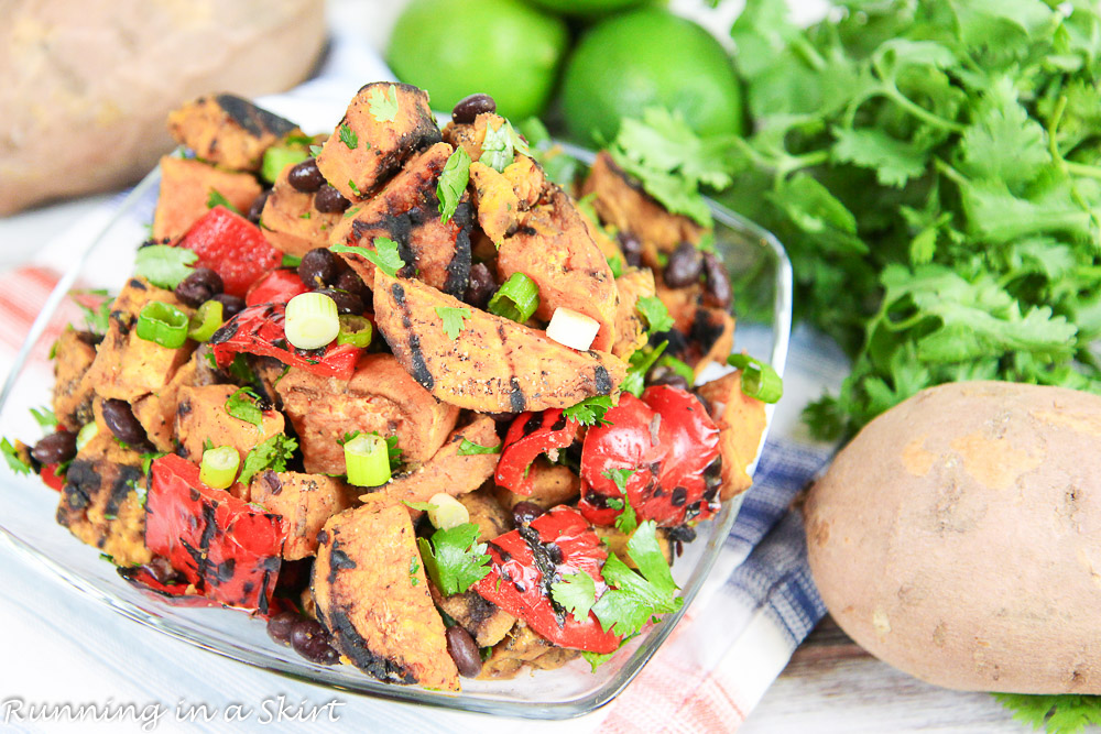 6 Ingredient Grilled Sweet Potato Salad/ Running in a Skirt