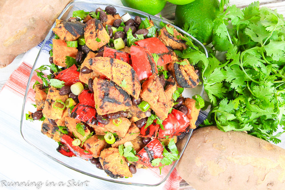 6 Ingredient Grilled Sweet Potato Salad/ Running in a Skirt