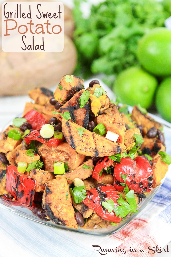 6 Ingredient Grilled Sweet Potato Salad/ Running in a Skirt