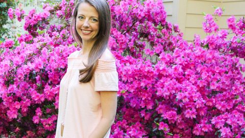 Pale Pink Cold Shoulder Skirt & White Jeans / Running in a Skirt