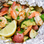 Fast Healthy Grilled Shrimp in Foil Recipe - healthier and sausage free twist on a low country boil! / Running in a Skirt