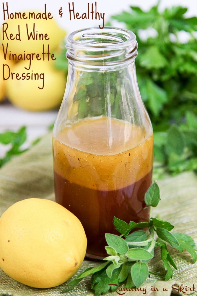 homemade and healthy red wine vinaigrette dressing pinterest pin