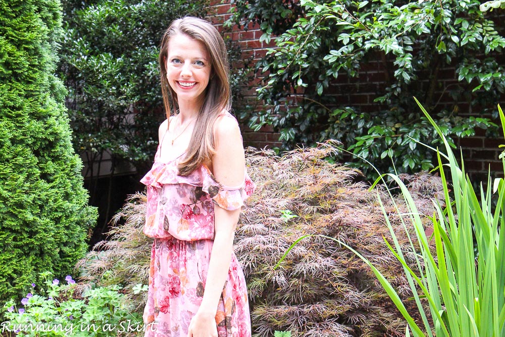 Pink Summer Dress / Running in a Skirt