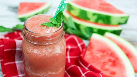 Healthy Watermelon Mint Smoothie Recipe / Running in a Skirt