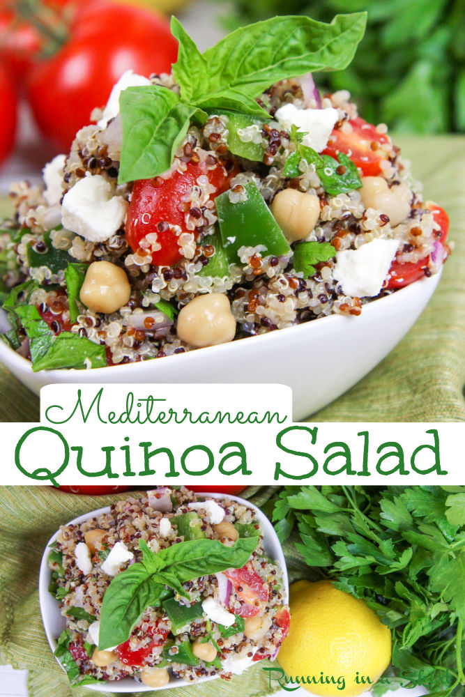 Mediterranean Quinoa Salad Pinterest Collage.