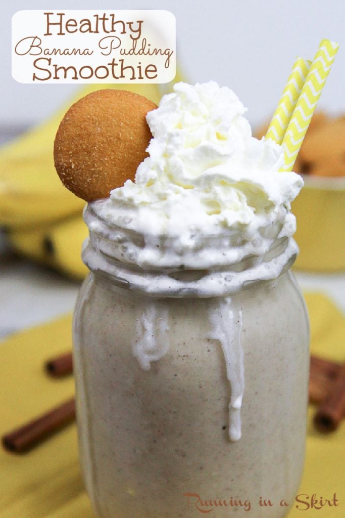 Healthy Banana Pudding Smoothie Pinterest Pin