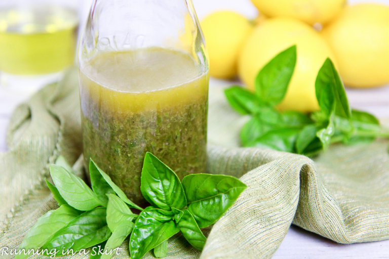 Lemon Basil Vinaigrette Salad Dressing 5 Ingredients « Running in a Skirt
