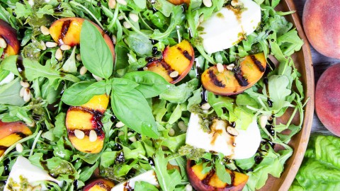 Caprese Grilled Peach Salad recipe/ Running in a Skirt