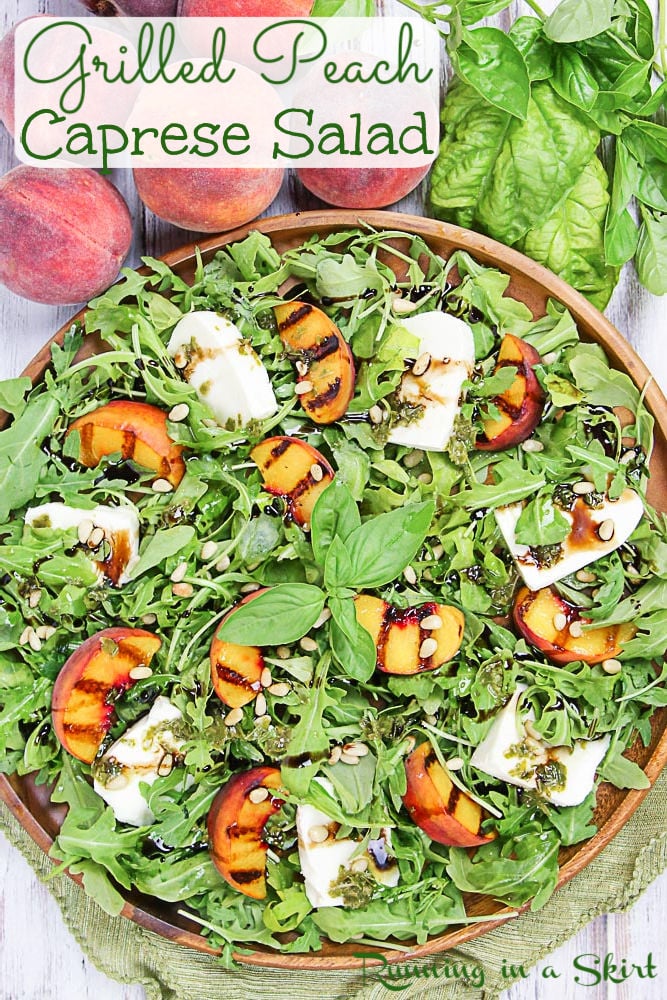 Grilled Peach Salad pinterest pin.