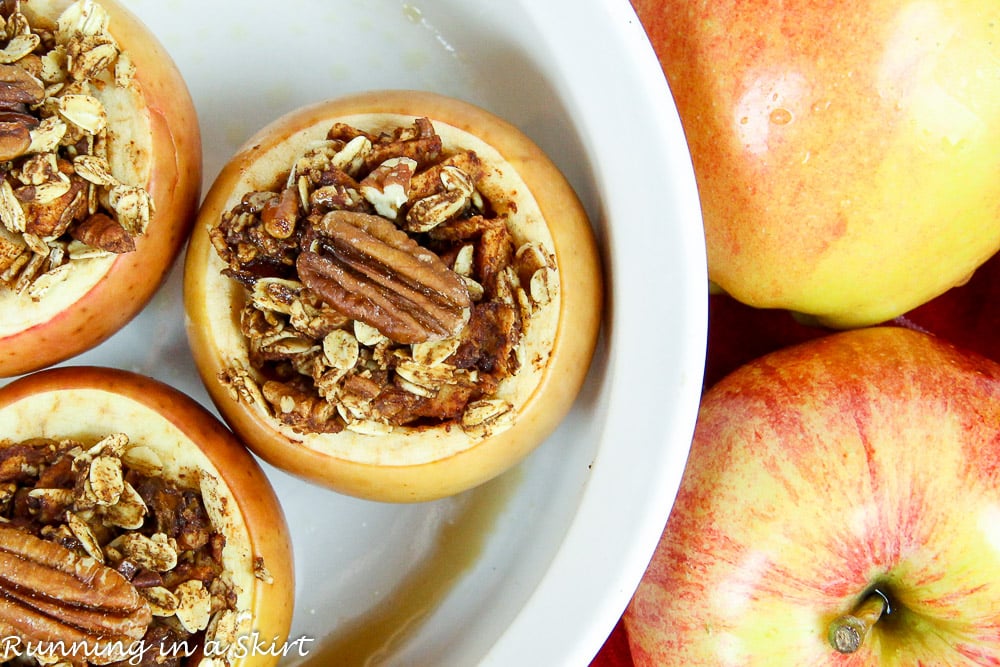 Maple, Pecan and Date Healthy Stuffed Baked Apples/ Running in a Skirt
