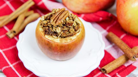 Maple, Pecan and Date Healthy Stuffed Baked Apples/ Running in a Skirt