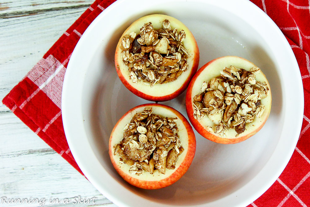 Maple, Pecan and Date Healthy Stuffed Baked Apples/ Running in a Skirt