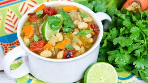 Crock Pot Southwest Vegetarian White Bean Soup recipe/ Running in a Skirt
