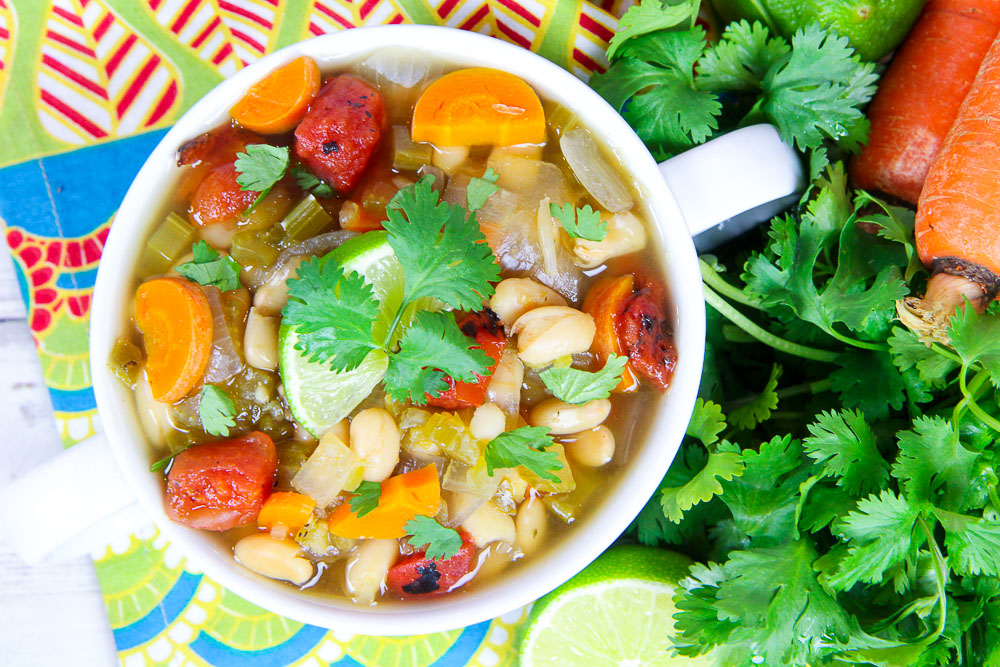 Crock Pot Southwest Vegetarian White Bean Soup recipe/ Running in a Skirt