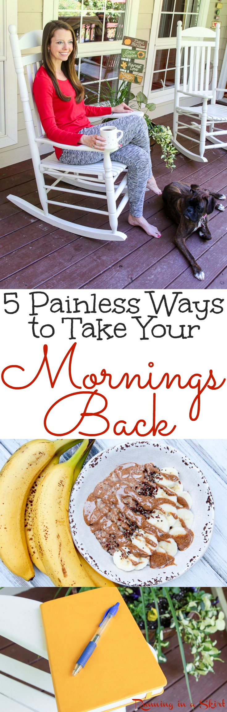 5 Painless Ways to Take Your Mornings Back - a simple healthy morning routine and habits to give you more energy.  Includes breakfast ideas, rituals, meditation, tea, yoga poses and tips to have your best day ever. / Running in a Skirt via @juliewunder