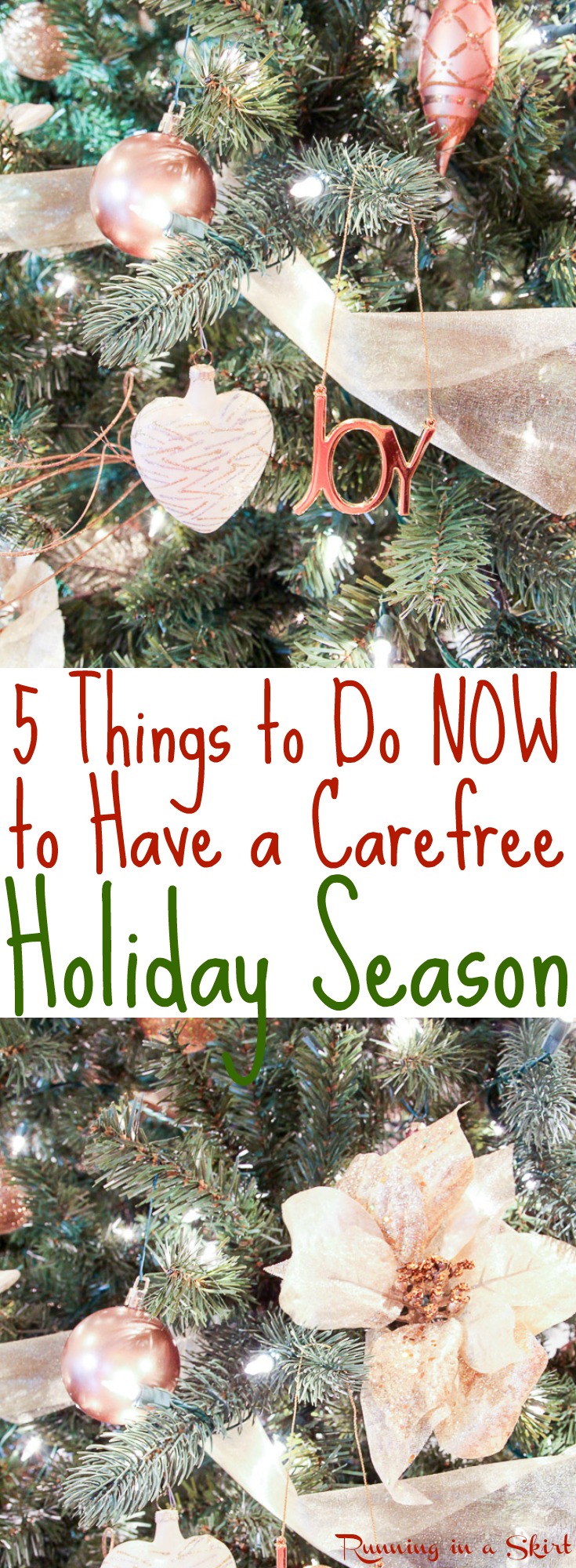 5 Things to Do Now to Have a Carefree Holiday Season- ways to prepare in fall for a stress free holiday including simple tips to get through holiday stress with ease. / Running in a Skirt via @juliewunder