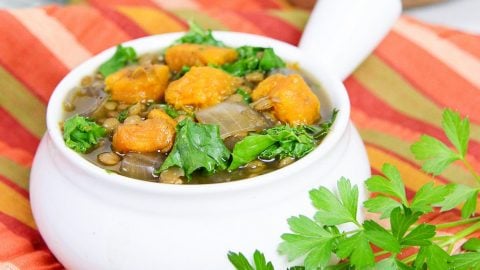 Crock Pot Lentil Sweet Potato Soup recipe / Running in a Skirt